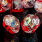 Haxtec Ruby Iridescent Mylar Core Resin Dice with Velvet Pouch