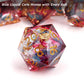 Haxtec Blood Red Liquid Core Sharp Edge Resin DND Dice Set with Metal Case