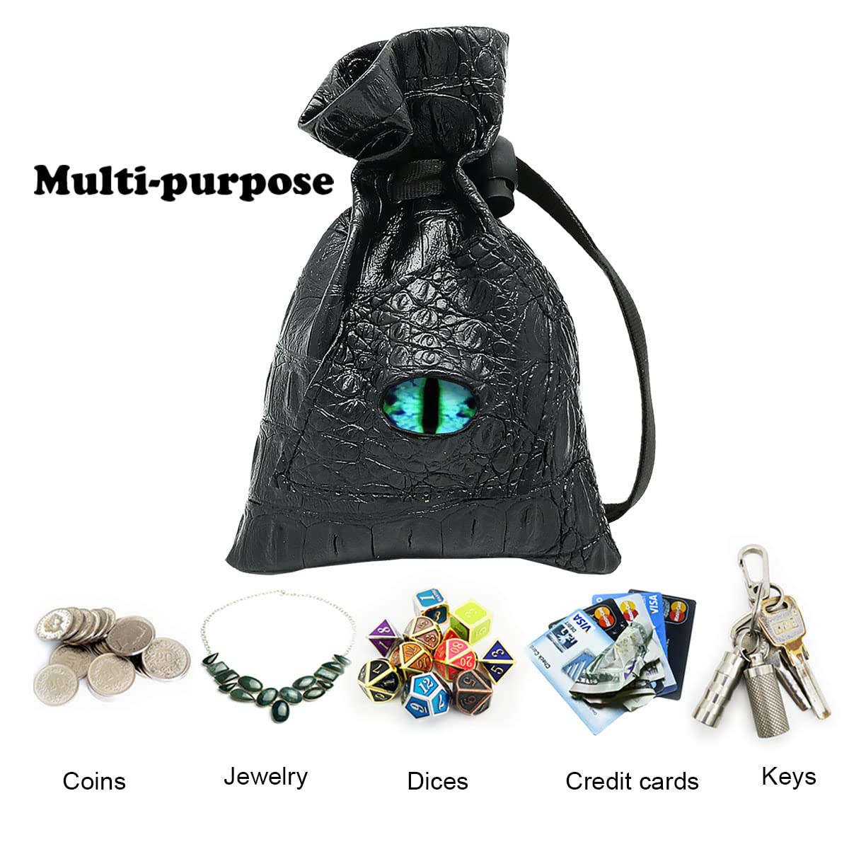 Dragon Eye Leather Dice Bag-Eternal-Blue Eye