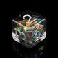 Haxtec Black Rainbow Iridescent Mylar Core Resin Dice with Velvet Pouch