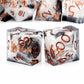 Haxtec Earth Landscape DND Sharp Edge Resin Dice Set Black White Copper Dice with Metal Case