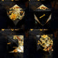 Haxtec Black Pearl Winter Flower Sharp Edge Resin D&D Dice Set with Metal Case