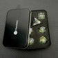 Haxtec Yellow Flower Meadow Sharp Edge Resin D&D Dice Set with Metal Case