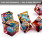 Haxtec Blood Red Liquid Core Sharp Edge Resin DND Dice Set with Metal Case
