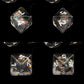 Haxtec Black Rainbow Iridescent Mylar Core Resin Dice with Velvet Pouch
