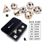 Haxtec White Cat Sharp Edge Resin D&D Dice Set with Metal Case for Dungeons and Dragons Gift