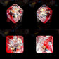 Haxtec Ruby Iridescent Mylar Core Resin Dice with Velvet Pouch