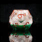 Haxtec Forest Landscape Sharp Edge Resin D&D Dice Set – Green White Copper Gold Flake insaide with Metal Case