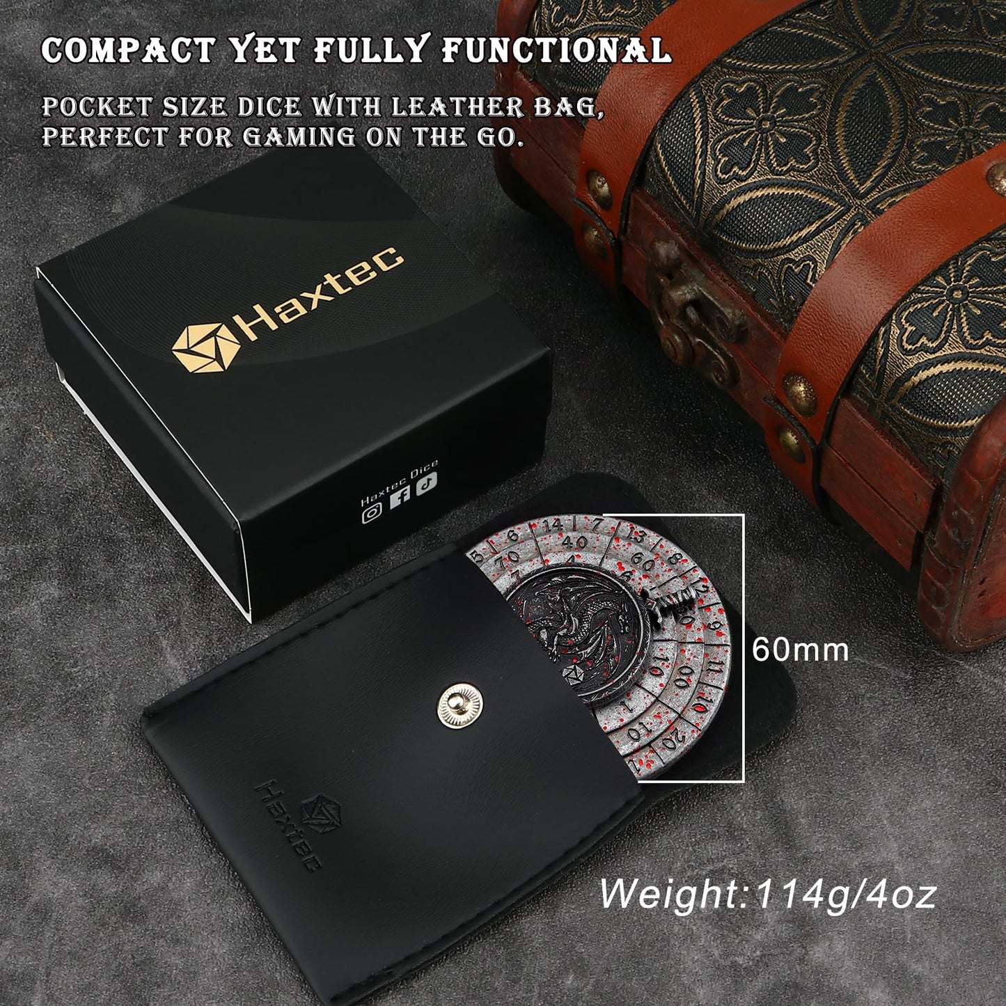 Spinner Dice 7-in-1 Metal DND Dice Set Fidget Spinner Dice Dragon Sword Novelty DND Gifts  Iron Red