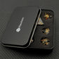 Haxtec Black Pearl Winter Flower Sharp Edge Resin D&D Dice Set with Metal Case