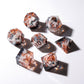 Haxtec Earth Landscape DND Sharp Edge Resin Dice Set Black White Copper Dice with Metal Case
