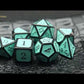 Haxtec Black Blue Metal DND Dice Set for Dungeons and Dragons -Black Robin