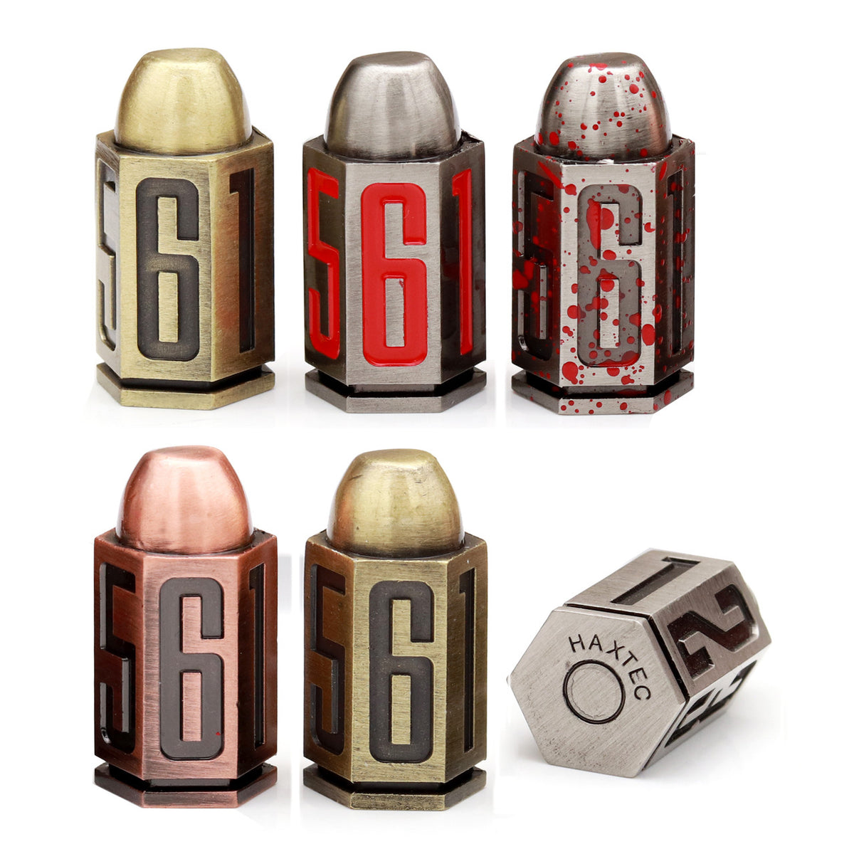 Menu Bullets Dice Haxtec Bullet Dice Metal D6 Dice Set With Dice Case-Mixed Colors ...