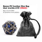 Haxtec Giant D20 Dice 40mm Hollow Metal Black Blue 20 Sided DND Dice W/ Leather Dice Bag