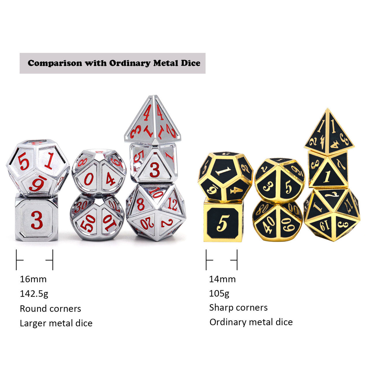 classic collection dice,metal dice,dnd dice set