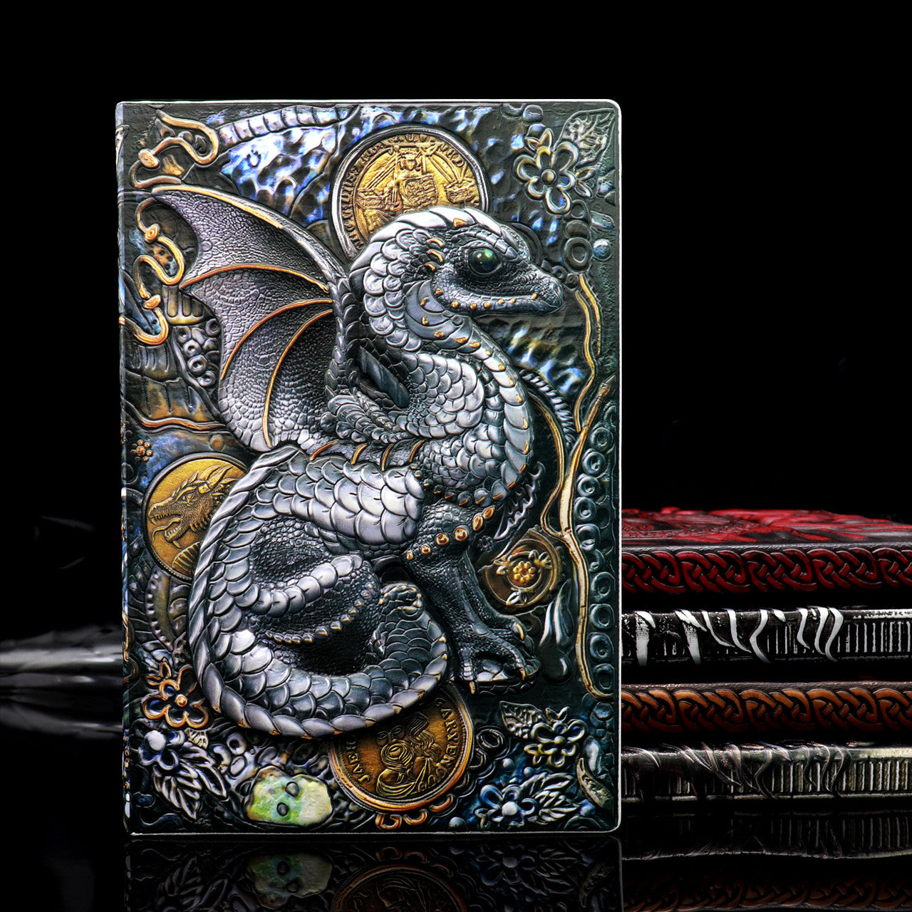 Haxtec 3D Embossed Dragon DND Notebook W/ Pen Spell Journal Retro