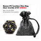 Haxtec Giant D20 Dice 40mm Hollow Metal Black Gold 20 Sided DND Dice W/ Leather Dice Bag