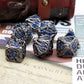 Haxtec Hollow Metal DND Dice Set Skeleton RPG Dice-Black Blue