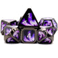 purple dnd dice, metal dice