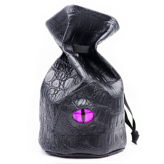 haxtec dragon eye dice bag, dragon dice bag, dragon eye dice bag, dice pouch, leather dice bag, standing dice bag