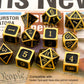 gold black metal dnd d6 dice set 