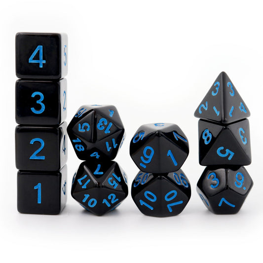 black dnd dice set 11 piece