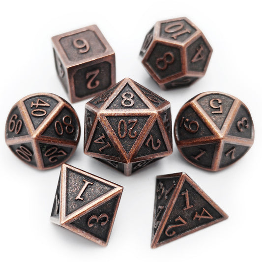 Metal dnd dice set antique copper