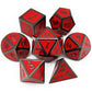 black red dnd dice, metal dnd dice, red dnd dice, black dnd dice, black dice , red dice, metal dice black red