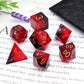 sharp edge dice purple red black resin dnd dice set