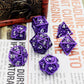 purple hollow dice, metal dice purple
