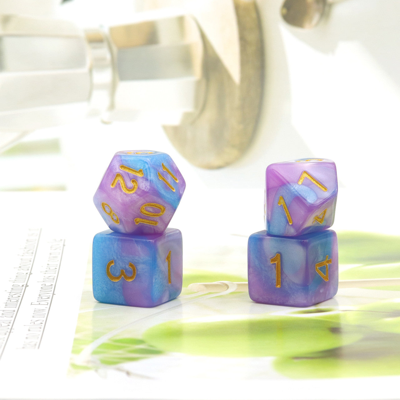 dnd dice, rpg dice, blue dice, dnd dice set,purple dice,