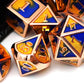 Metal DND Dice Set for Dungeons and Dragons Game-Copper Blue Gold(Populus)