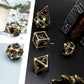 Haxtec Hollow Dragon Metal DND Dice Set With Leather Dice Bag for Dungoens and Dragons RPG Gift Antique Bronze Dragon