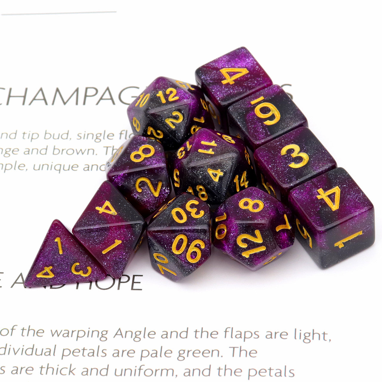 dnd dice, rpg dice, purple dice, dnd dice set,black dice