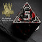 Haxtec Bloodstained  Metal DND Dice Set With Dragon Pattern Leather Dice Bag for Dungoens and Dragons RPG Gifts