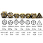 Haxtec Classic Collection Metal DND Dice-Antique Bronze White Numbers