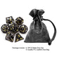 Haxtec Hollow Dragon Metal DND Dice Set With Leather Dice Bag for Dungoens and Dragons RPG Gift Black Gold Dragon