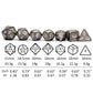 Haxtec Classic Collection Metal DND Dice-Black White Numbers