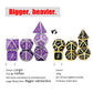 haxtec dice, purple dice, metal dice, purple metal dice, dnd dice, the net dice, net dice