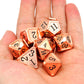 Haxtec Classic Collection Metal DND Dice-Copper/Rosegold Black Numbers