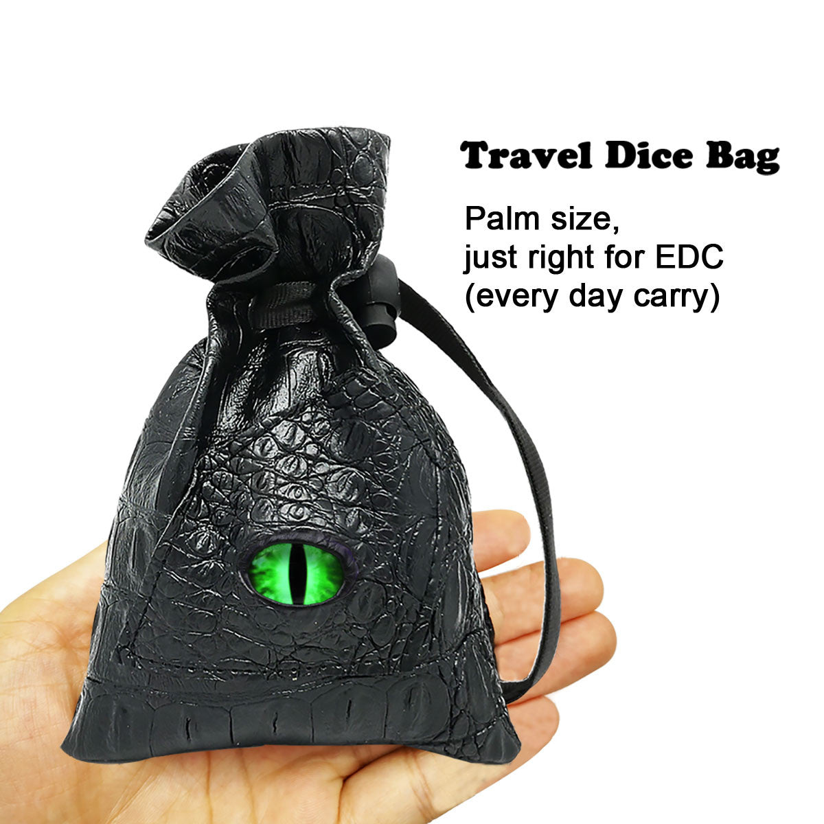 dice bag with green dragon eye