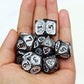 black white metal dnd dice set