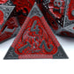black red dragon metal dnd dice set by haxtec dice