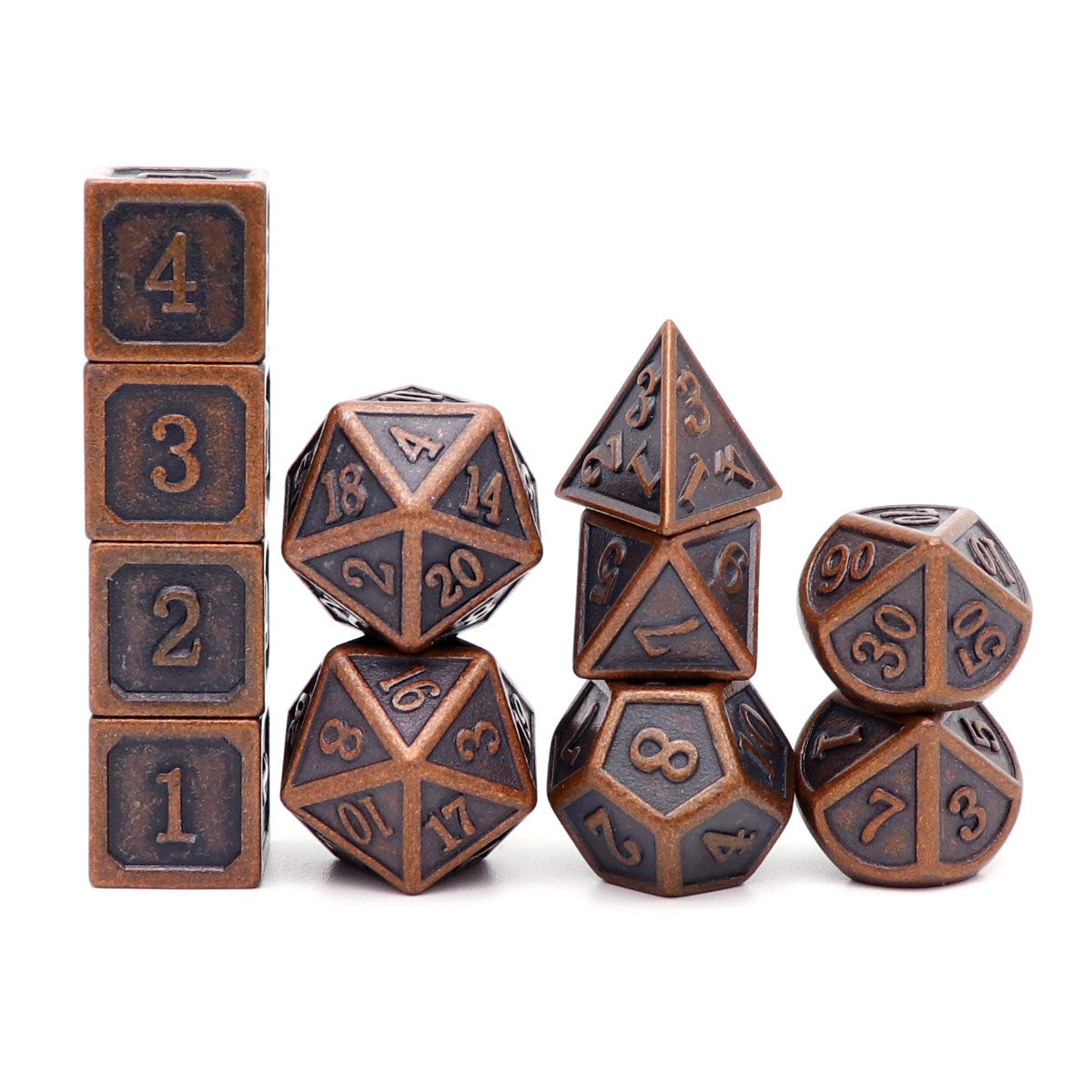 metal dnd dice set antique copper blacksmith craft metal dice individual d6 d20