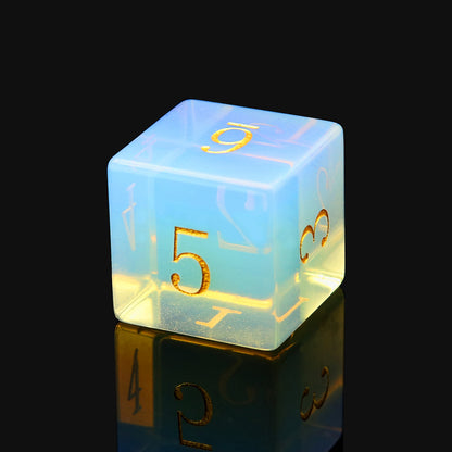 Opal Gemstone Dice Set with Premium Dice Case-Opalite