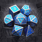 Metal Dice Set D&D for Dungeons and Dragons Game-Silver Blue