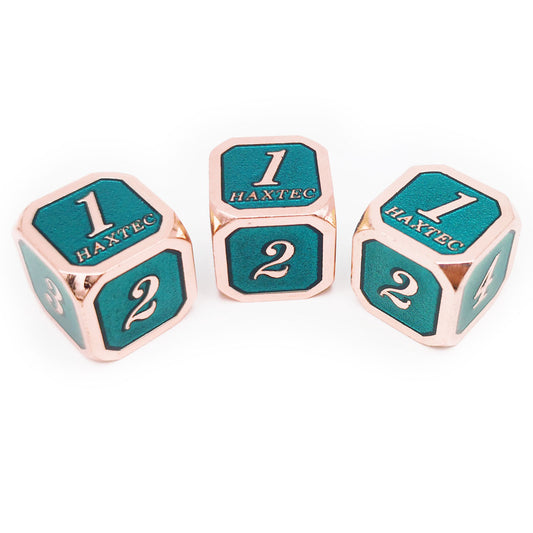 Metal D6 D&D Dice Set-Copper Teal