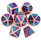 haxtec metal dice, haxtec dice, meta dice, dnd dice, copper dice, blue purple dice, metal dnd dice metal dice set d&d, blue dice, purple dice