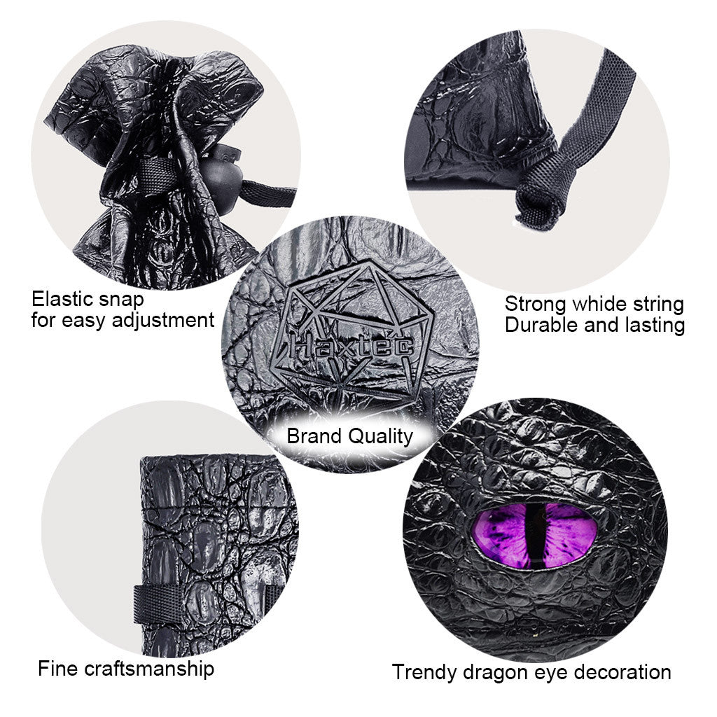 Haxtec purple dragon eye PU dice bag details