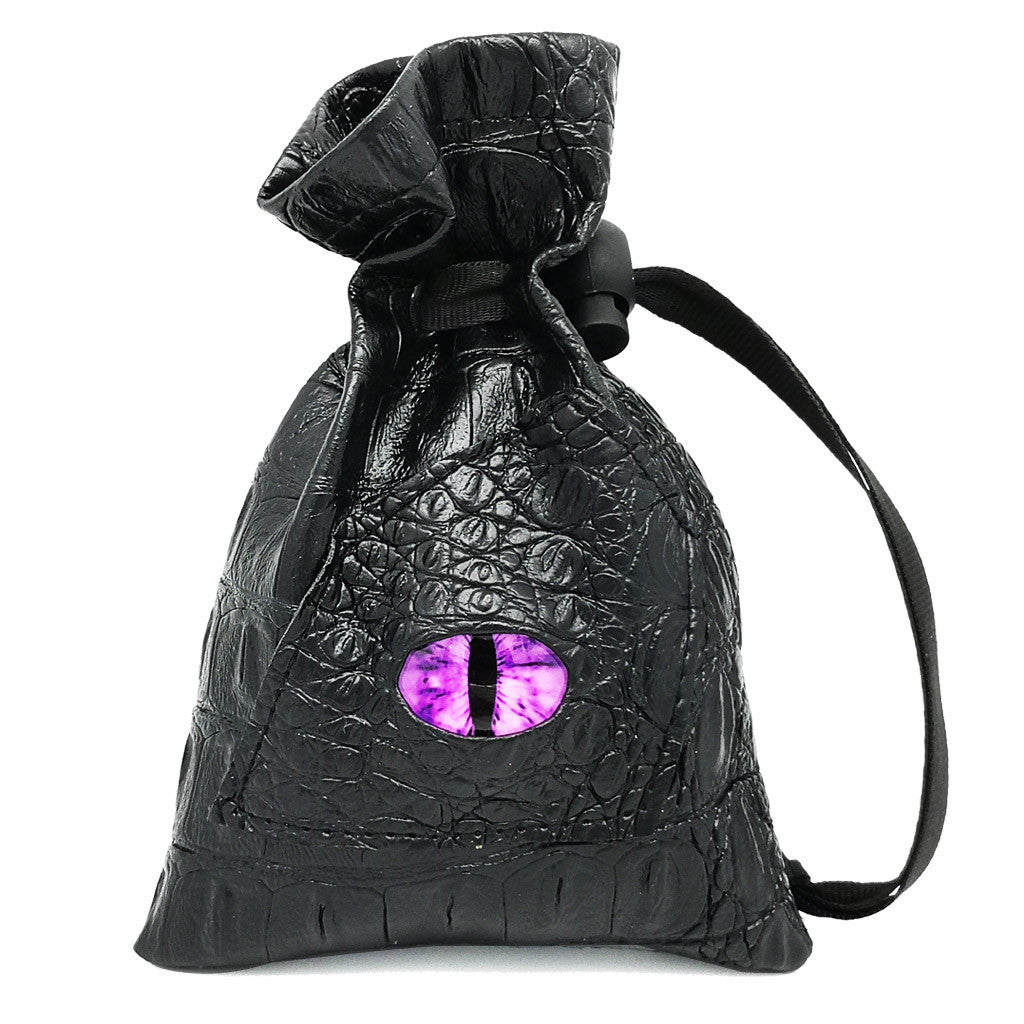 Haxtec PU leather dice bag with purple dragon eye